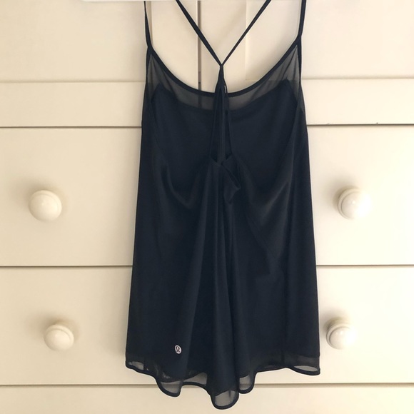 Lululemon Black Mesh Strappy Tank - Picture 2 of 6